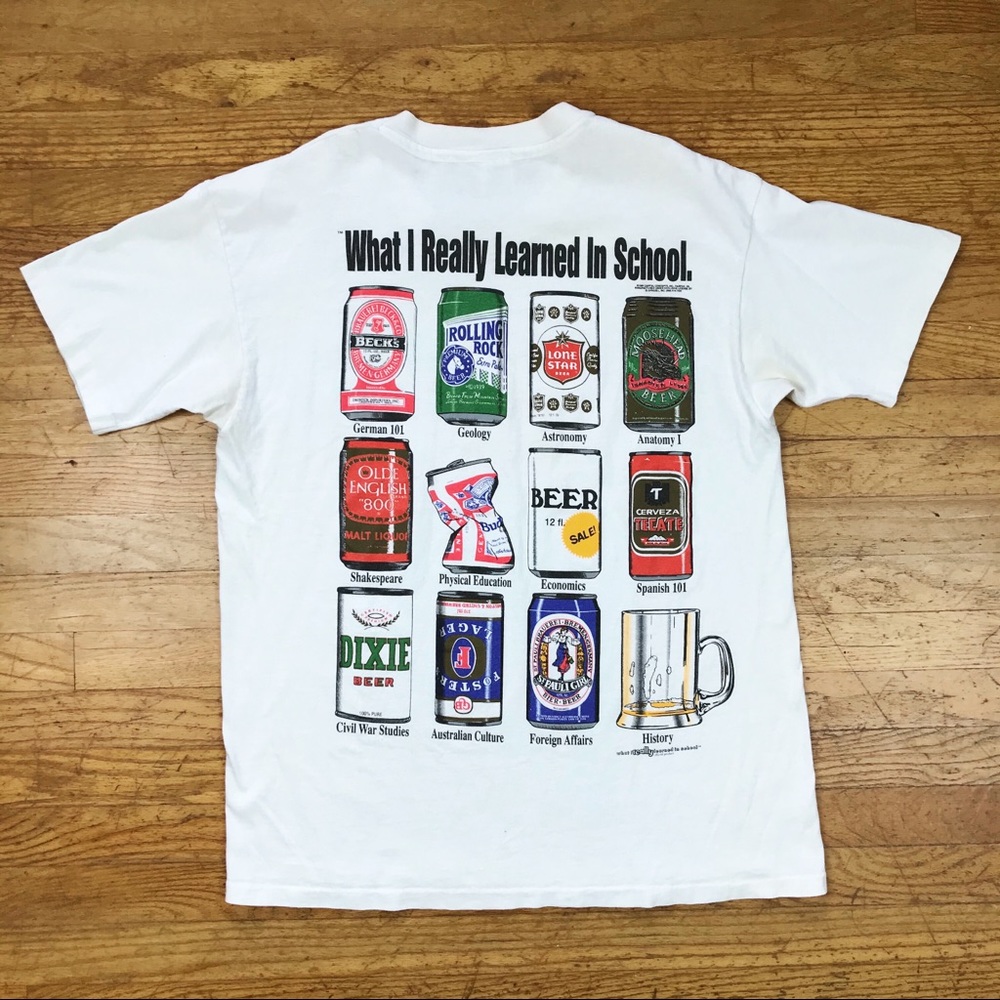 1990s What I Really Learned Beer T-Shirt
